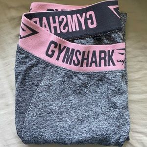 Grey Gymshark Leggings with Light Pink Band